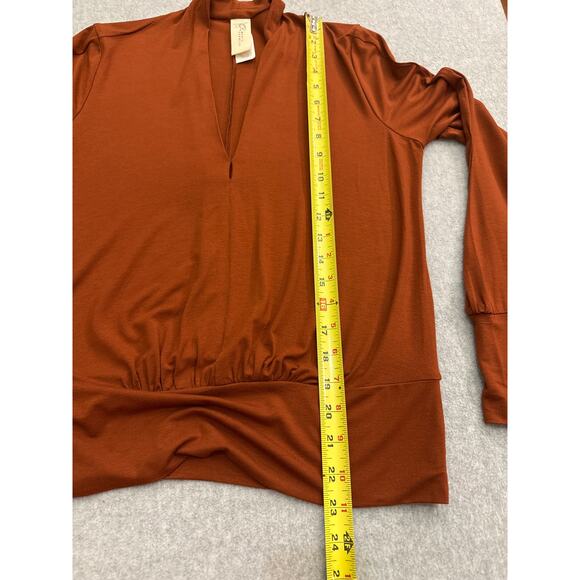 Zero + Maria Cornejo Long Sleeve Rust Blouse - Size XS - Picture 6 of 8